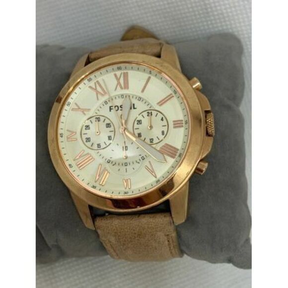 Fossil NDW1 Smartwatch Gen 1 Chronograph Q Grant Leather Band Rose Gold C256 - Picture 2 of 9